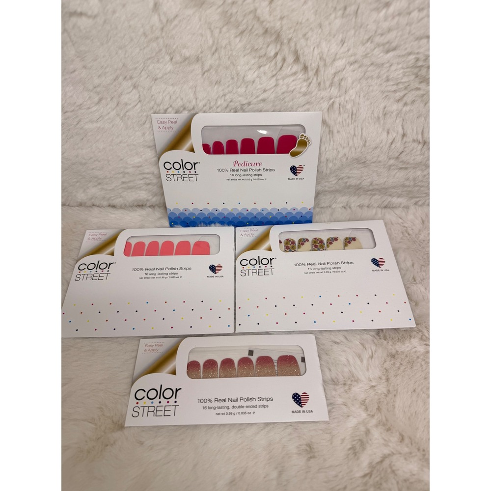 Color Street Nail Polish Strips Bundle Love Ya Bunches Seoul Sister Coral 4 Sets